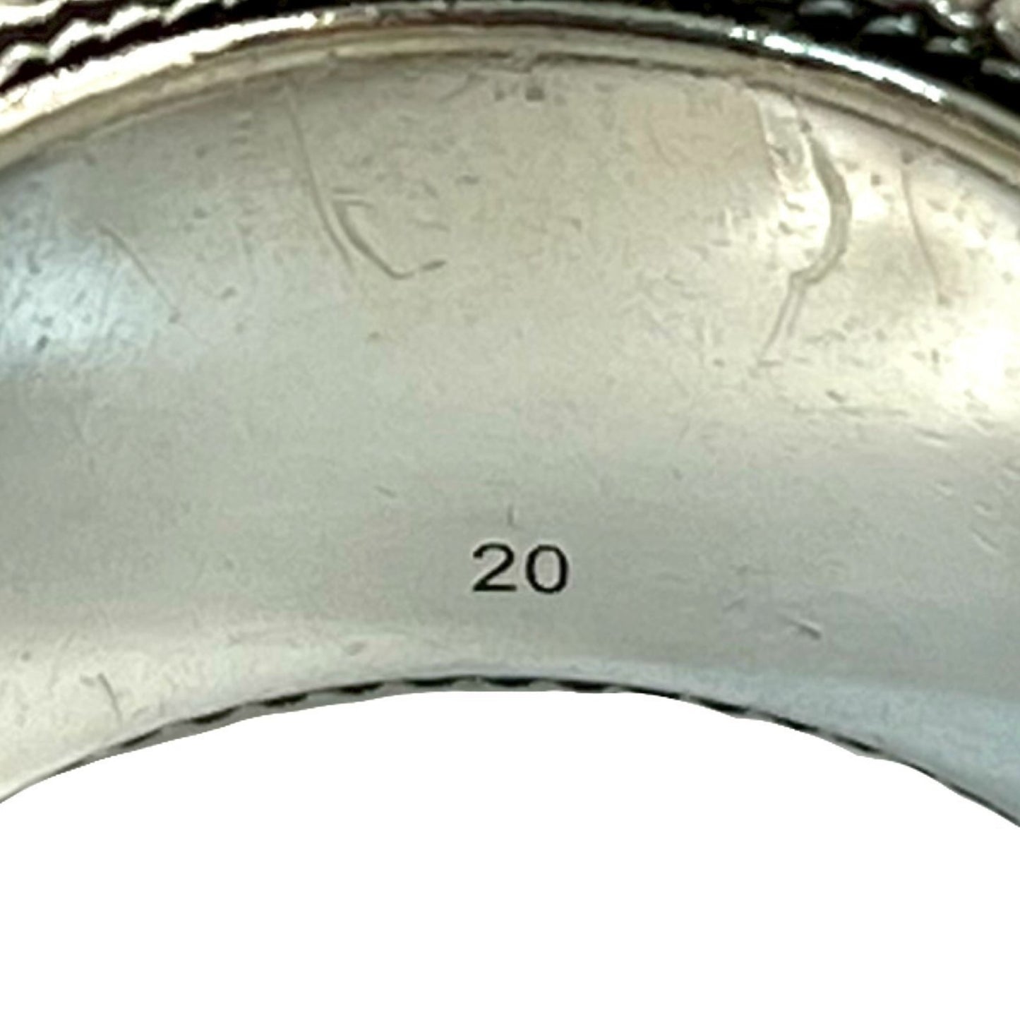 GUCCI Interlocking Double G Snake Ring, 925 Sterling Silver, Size 20, Men's, 43680