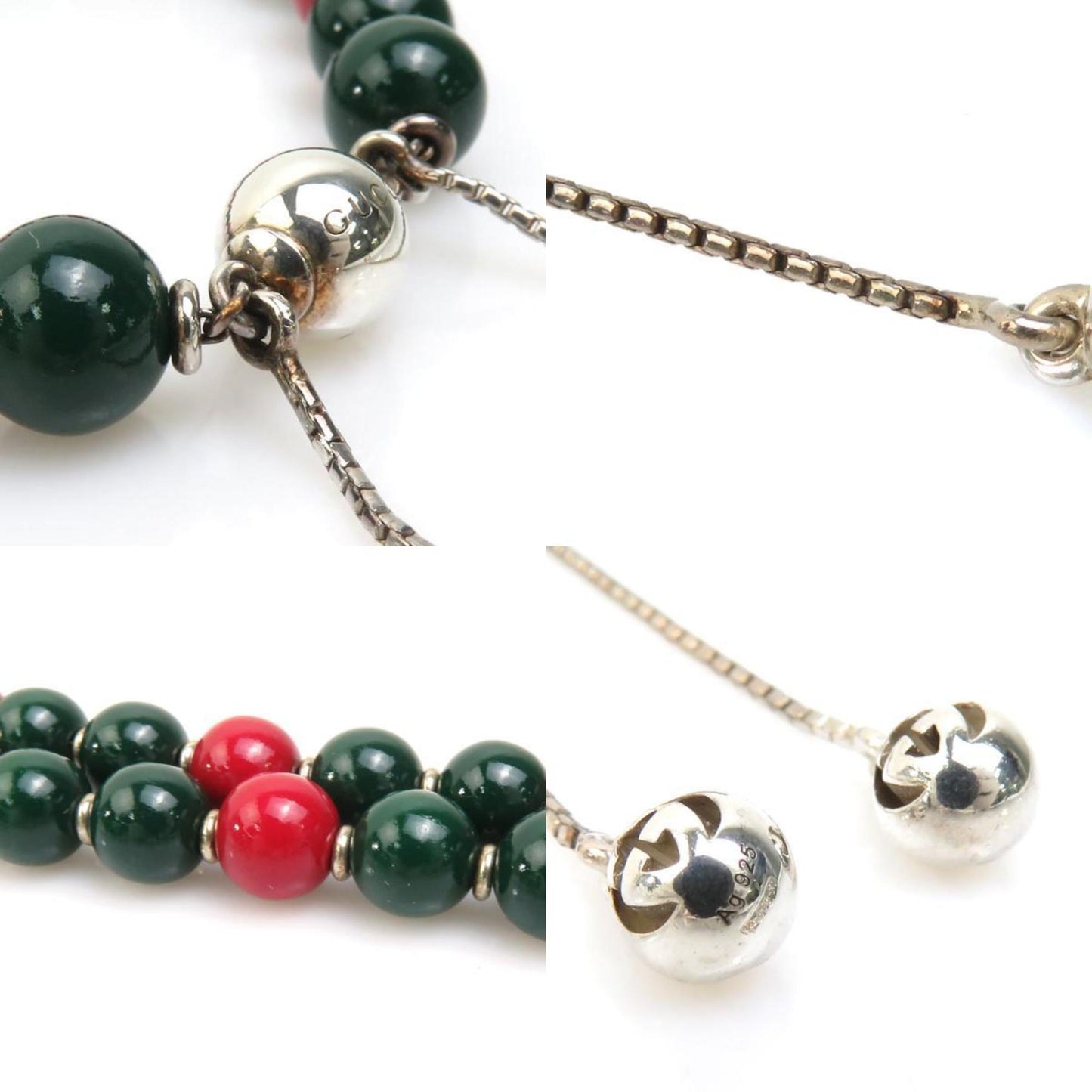 Gucci GUCCI Bracelet Metal Green x Red Men's Women's 56274a