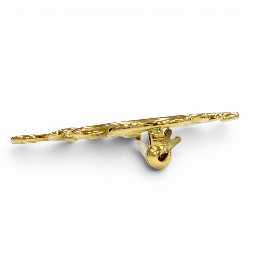 LOEWE Anagram logo brooch, 5x5cm, gold, women's accessory — Like New