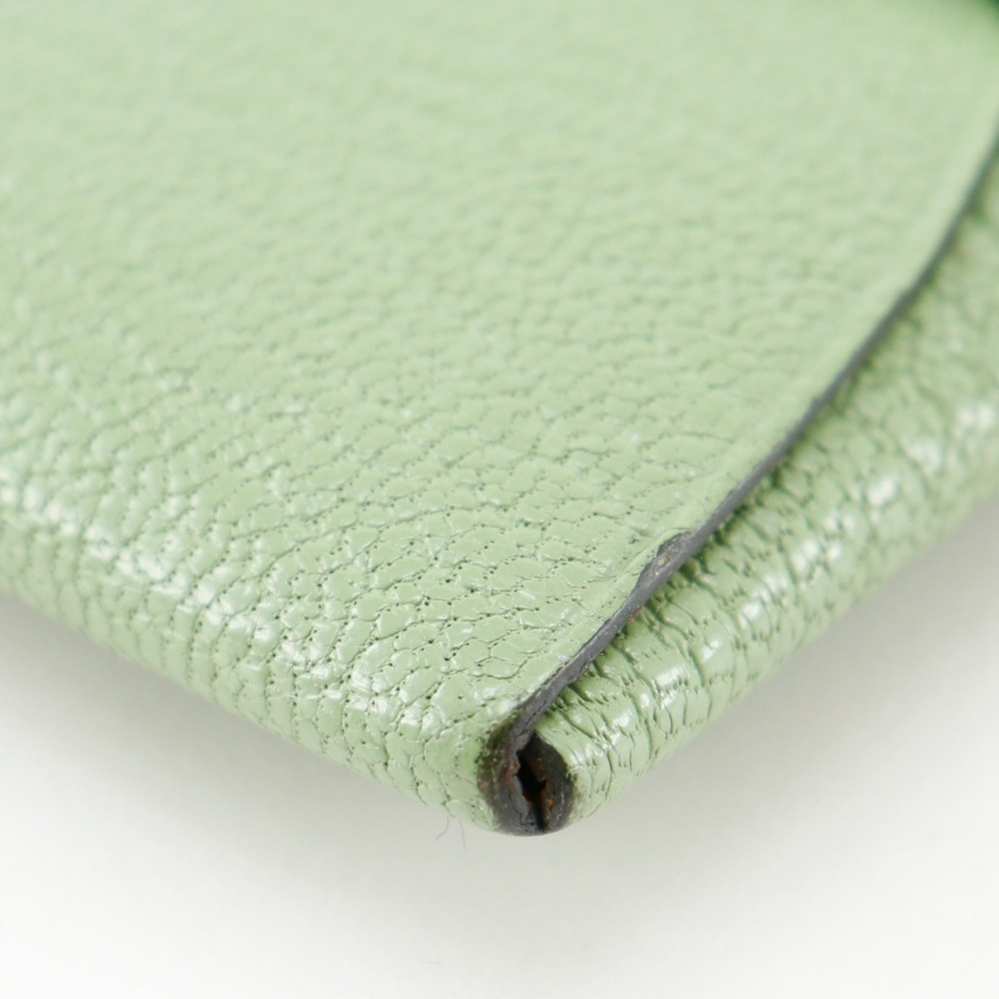 Hermes Bastia Coin Case Chevre Made in France 2023 Green B Snap Button Women's