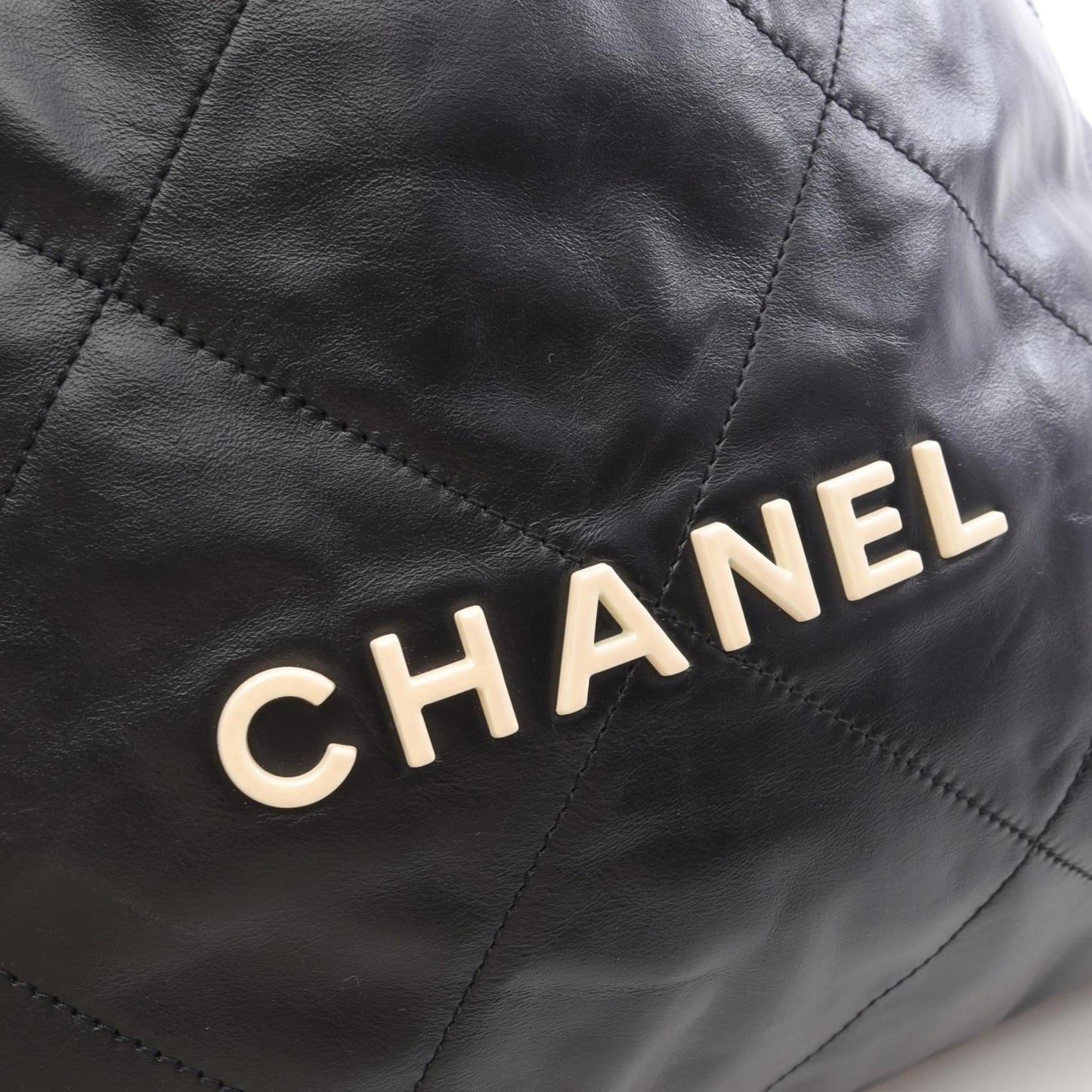 CHANEL 22 Large Backpack, Leather, Women's, Black, AS3313