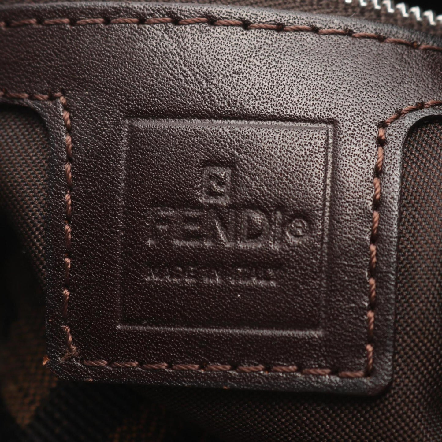 Fendi Mamma Bucket Shoulder Bag, Canvas and Leather, Women's, Brown Black