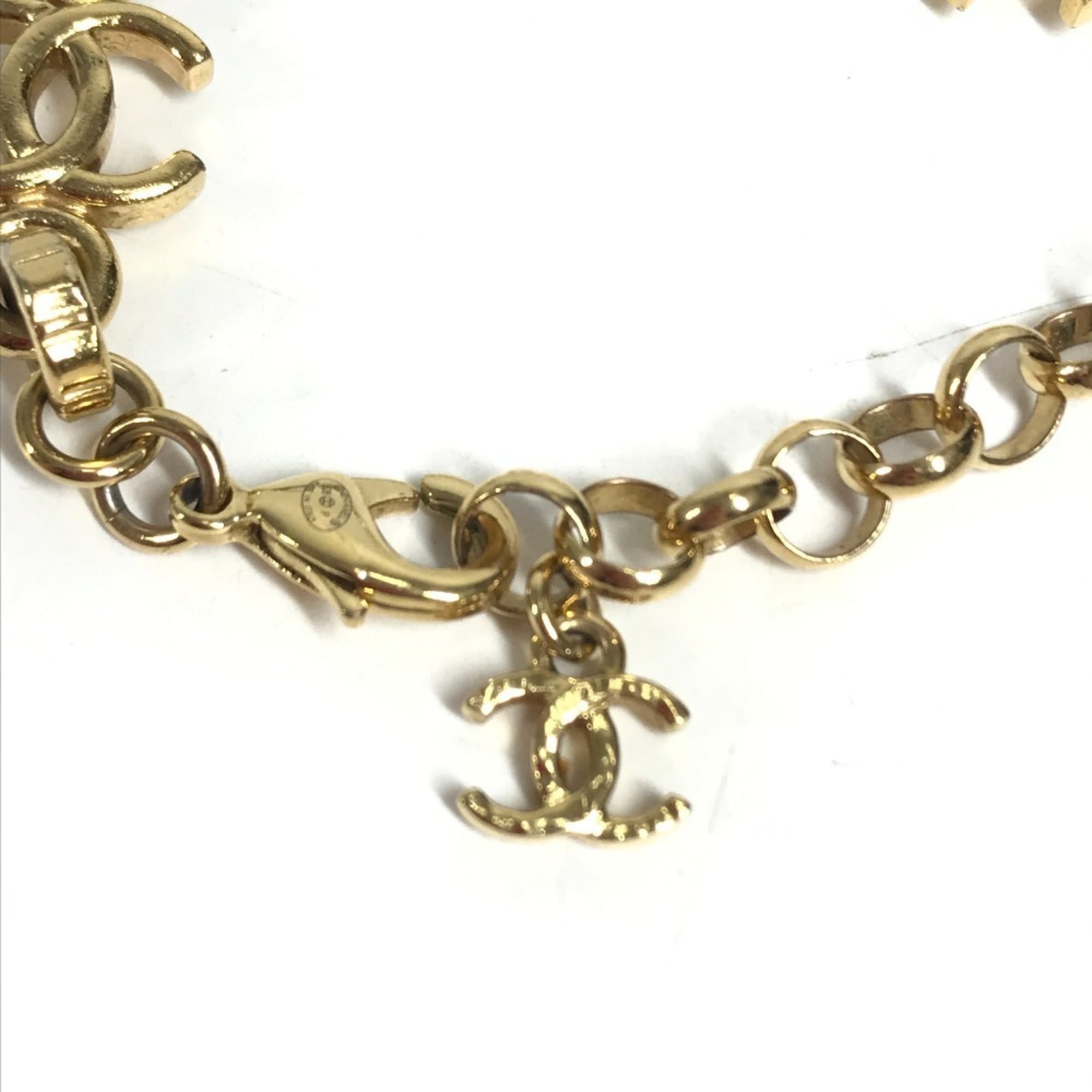 CHANEL B26P CC Coco Mark Chain Bracelet, Bicolor Accessory, Metal Women's, Gold — Like New