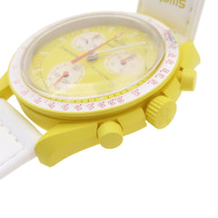 Like new Omega x Swatch Mission to the Sun Speedmaster SO33J100 Quartz Watch with Nylon and Bio-Ceramic Finish, Yellow, 0030OMEGA S033J100, Men's — Like New