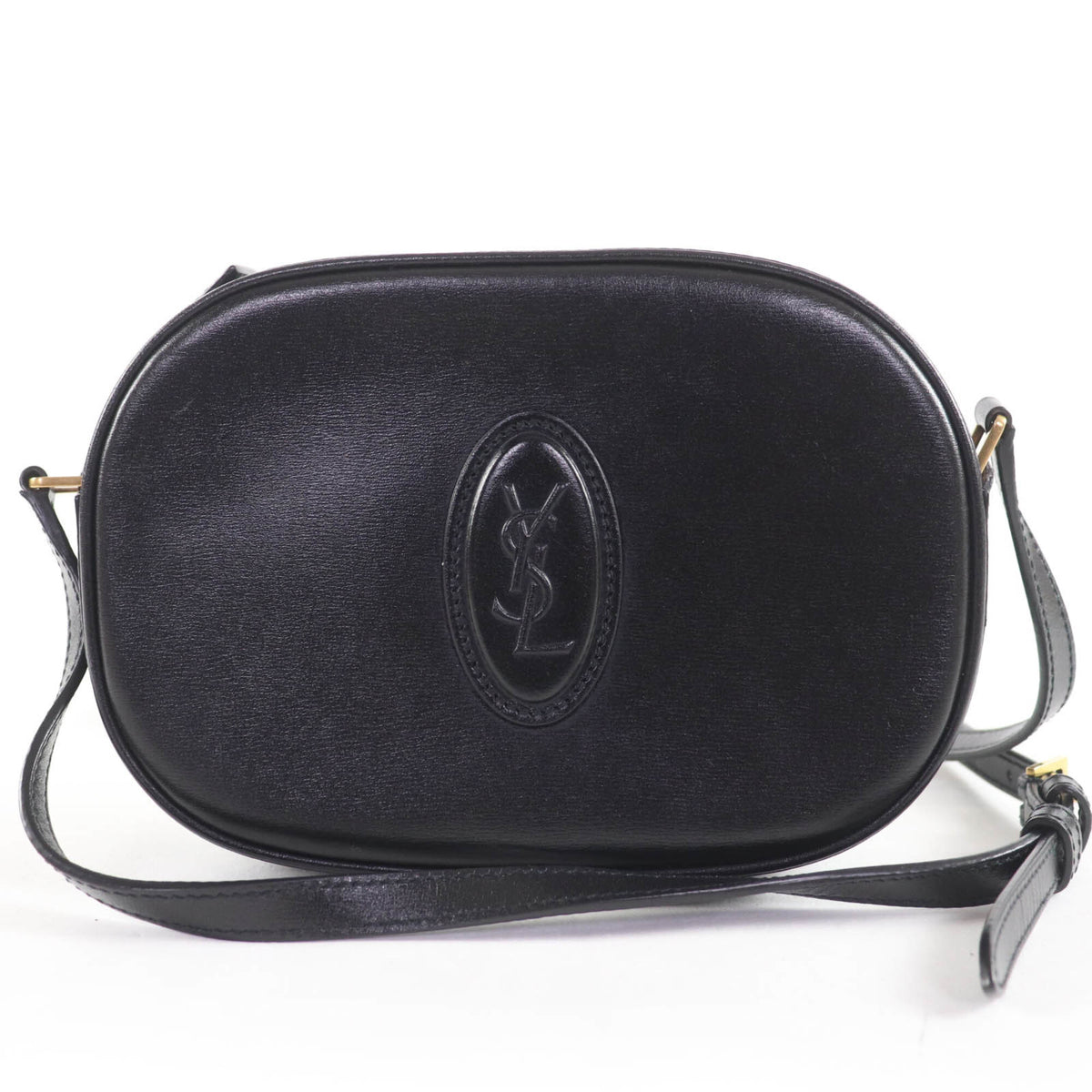 SAINT LAURENT 582673 YSL Logo Camera Bag Leather Shoulder Black Made in Italy Women's — Like New