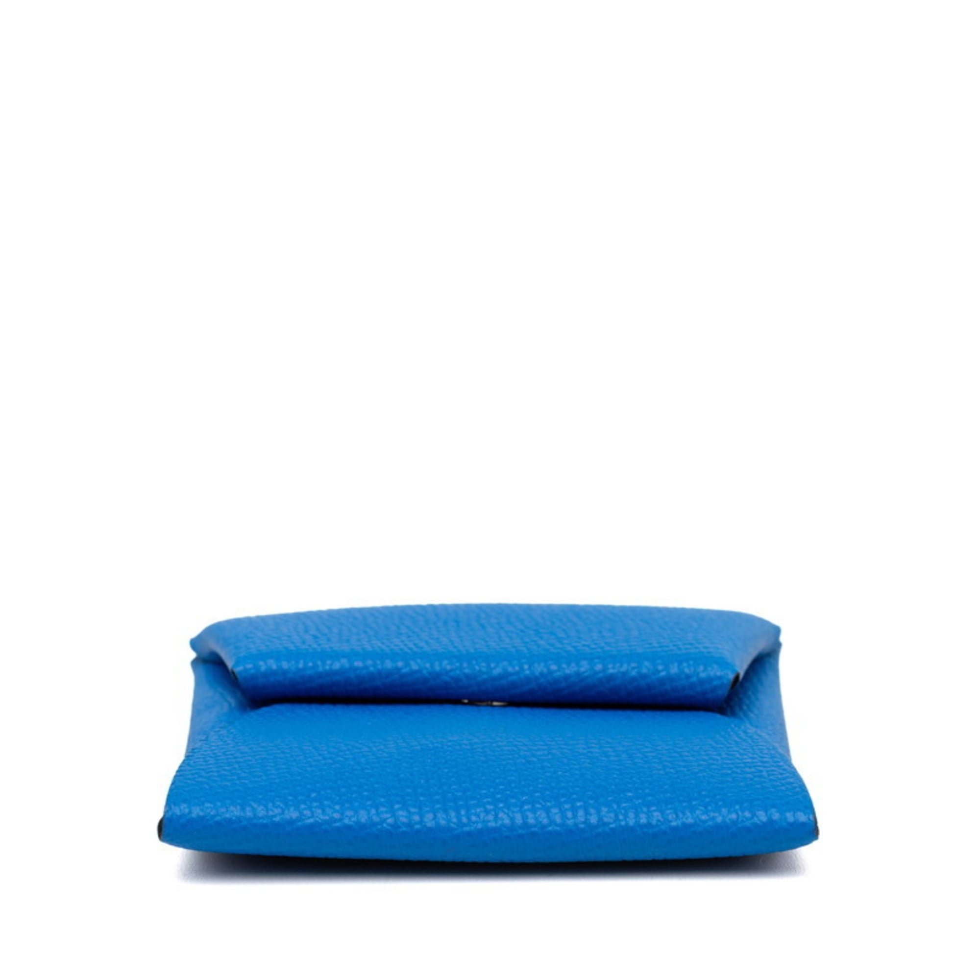 Hermes Hermès Bastia wallet/coin case in blue Epsom leather for women.