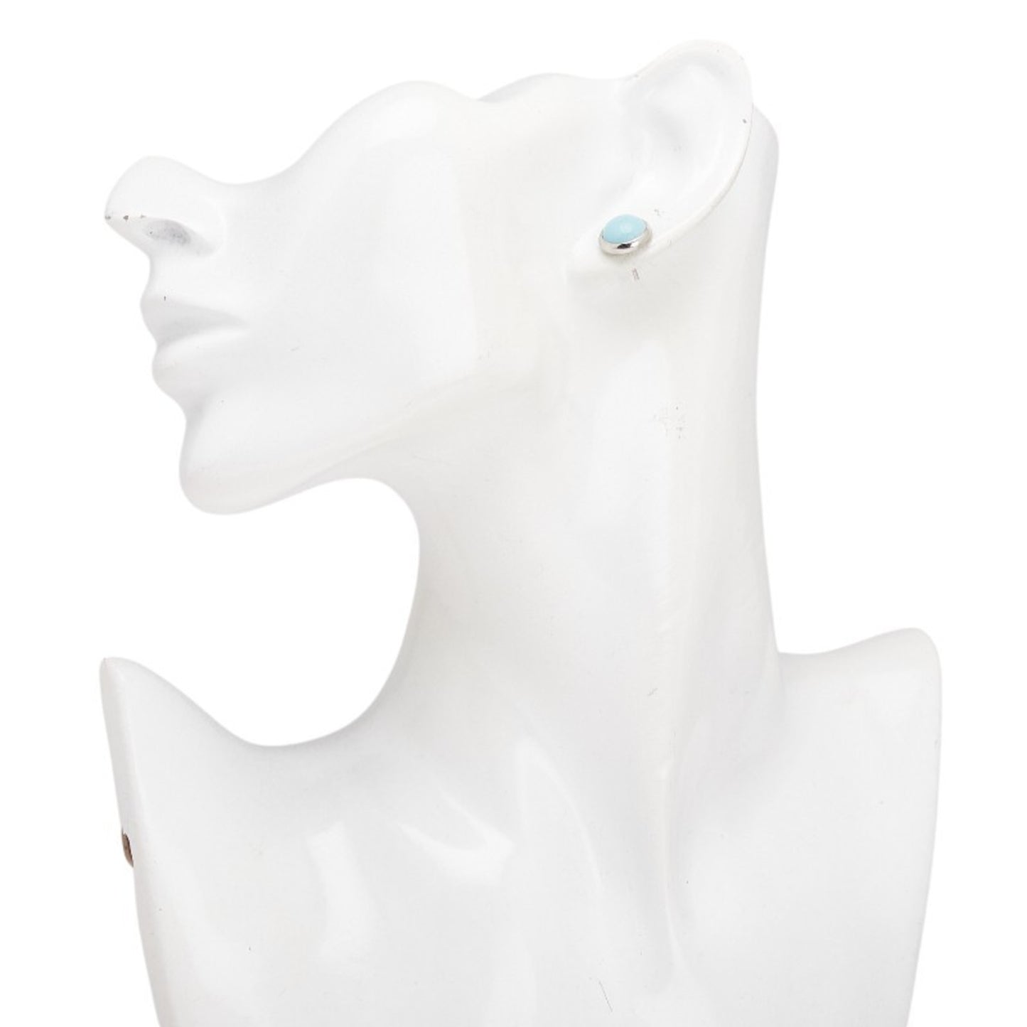 Hermes Eclipse Earrings in Silver and Light Blue Metal for Women