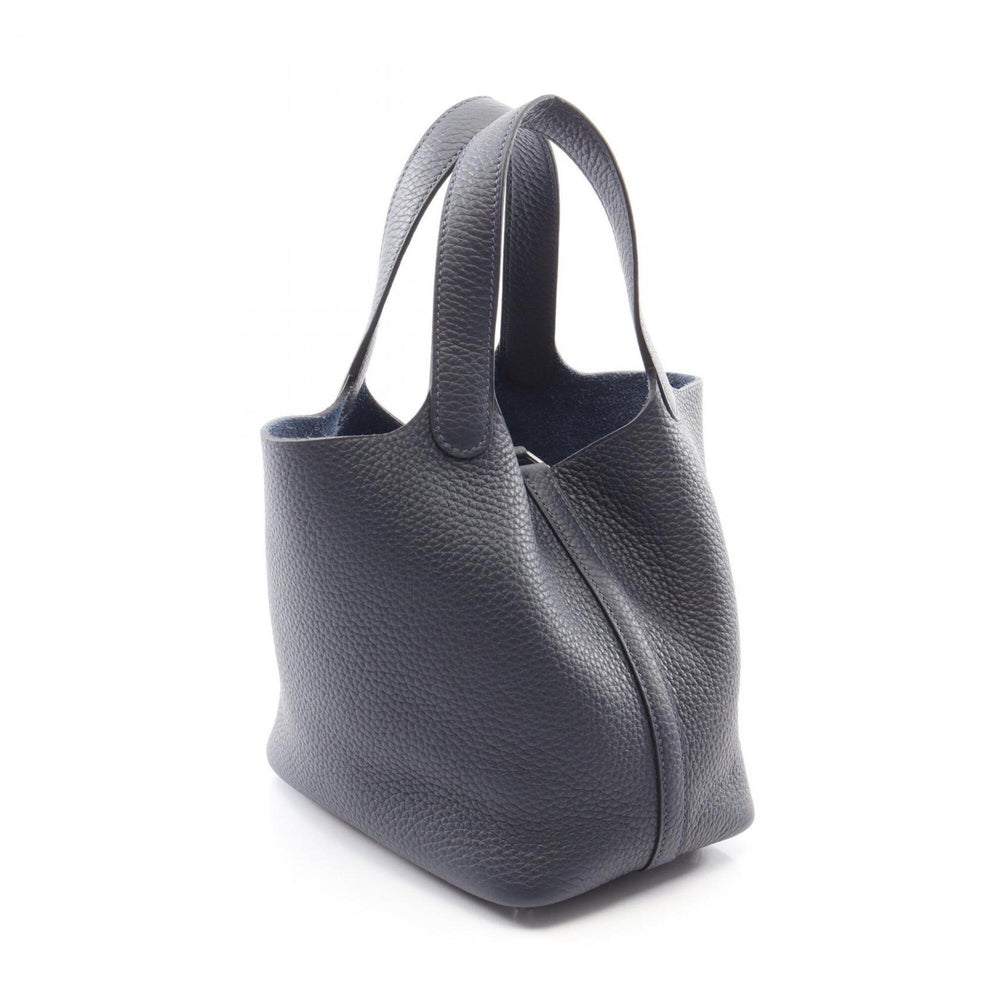 Hermes Picotin Lock PM Handbag, Leather, Taurillon Clemence Women's, Navy Blue — New - Store Return