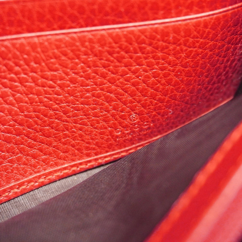 Gucci GG Marmont Long Wallet 456116 Leather Red Women's