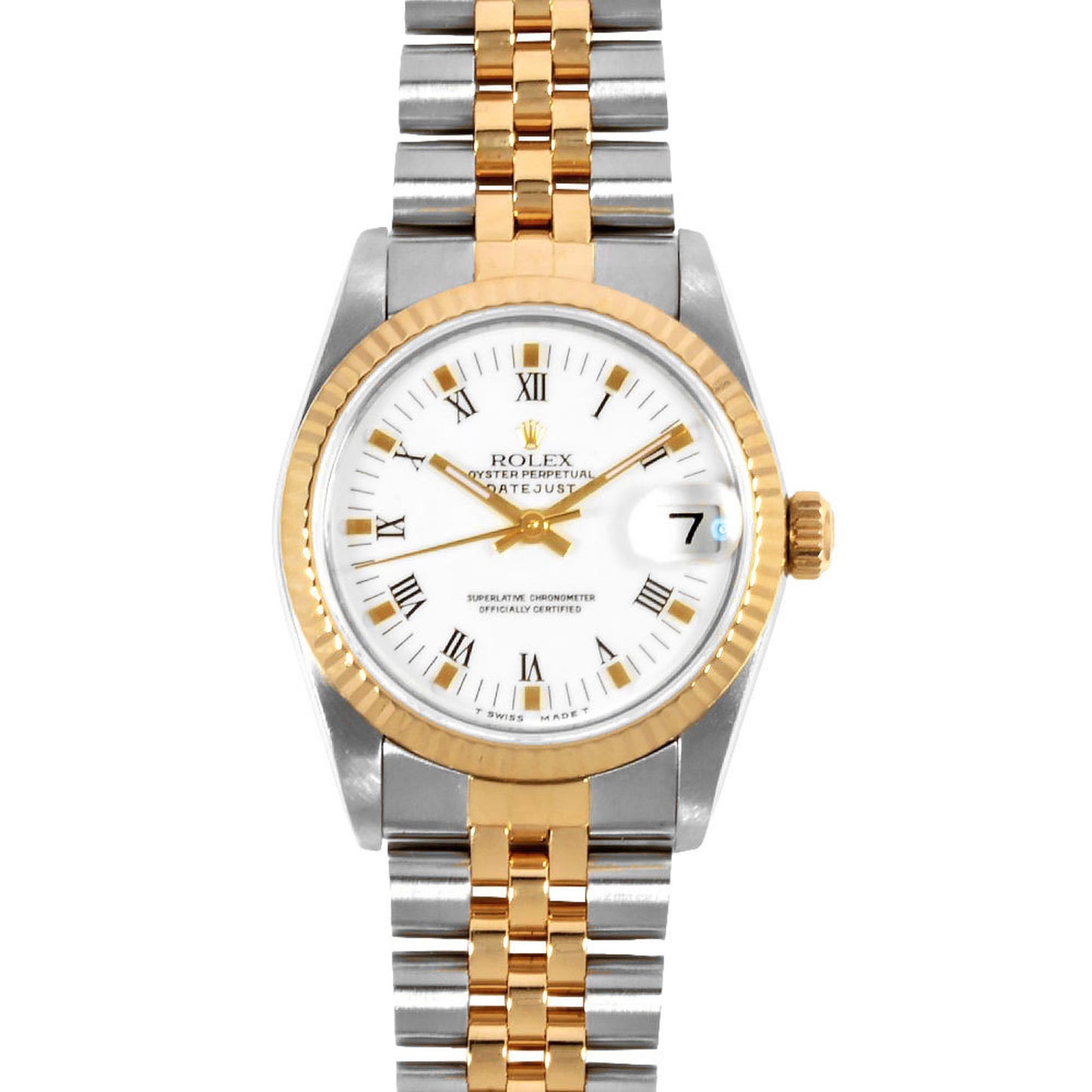 Rolex ROLEX 68273 Datejust 7-digit 88 series watch automatic white dial YG x SS combination ladies