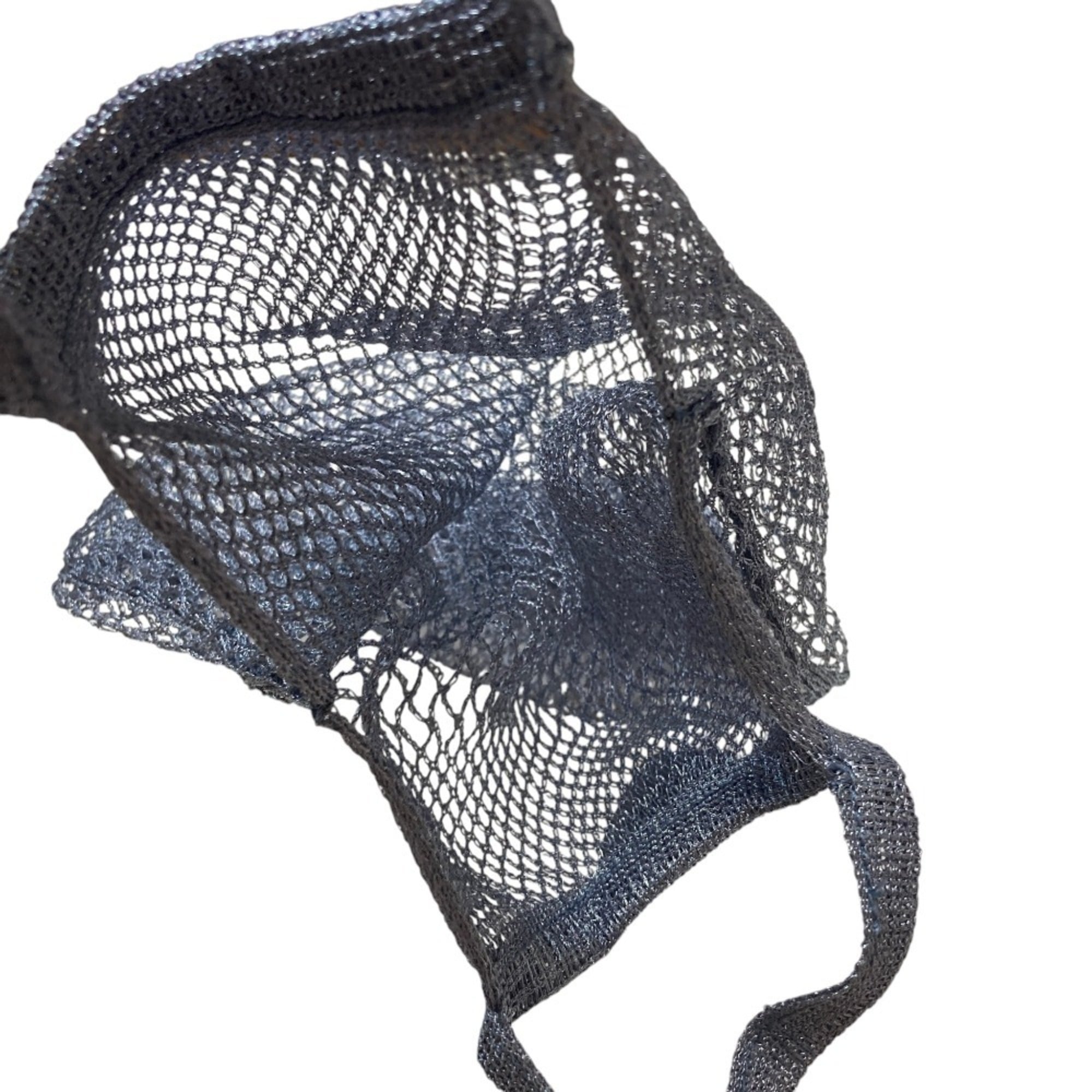 PRADA Triangle Plate Mesh Bag Mini Metallic Color Light Blue Women's — Like New