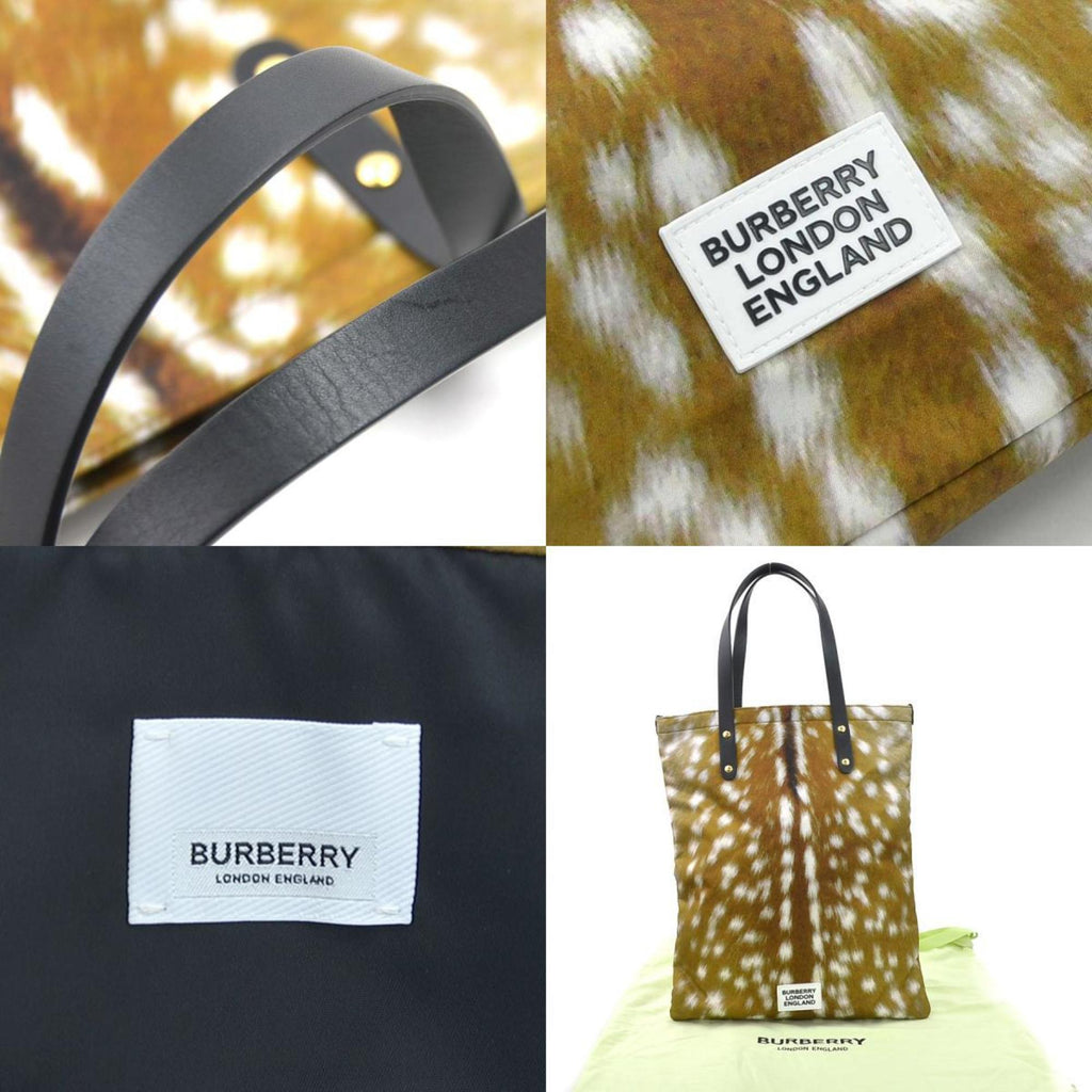 Burberry handbag nylon leather brown x black men's women's h30889g
