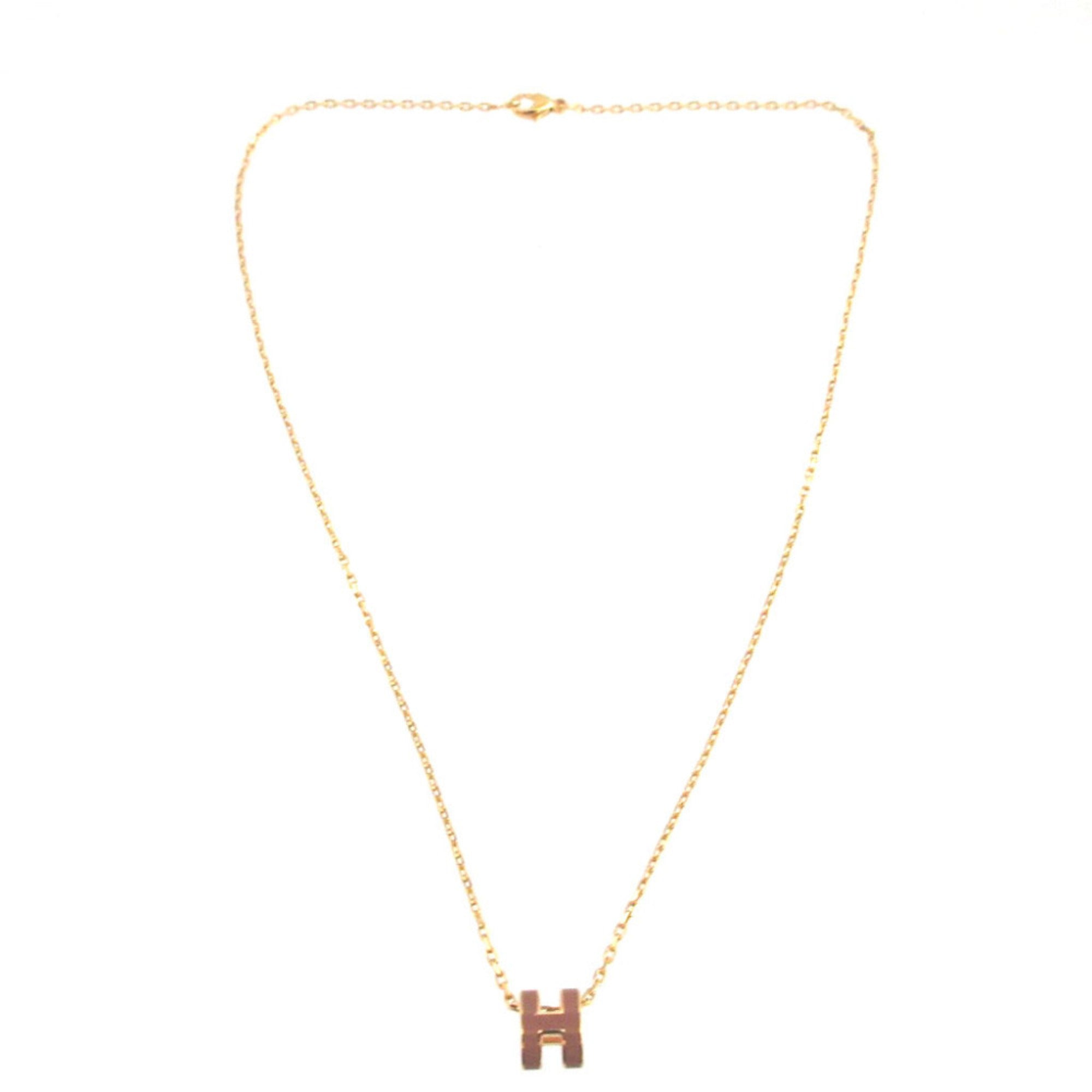Like new Hermes Pop Ash Mini Metal New Gold Necklace 0508 — Like New