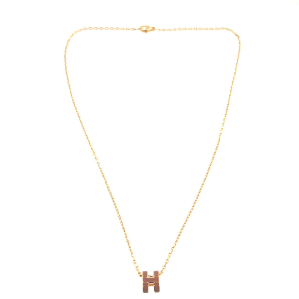 Like new Hermes Pop Ash Mini Metal New Gold Necklace 0508 — Like New