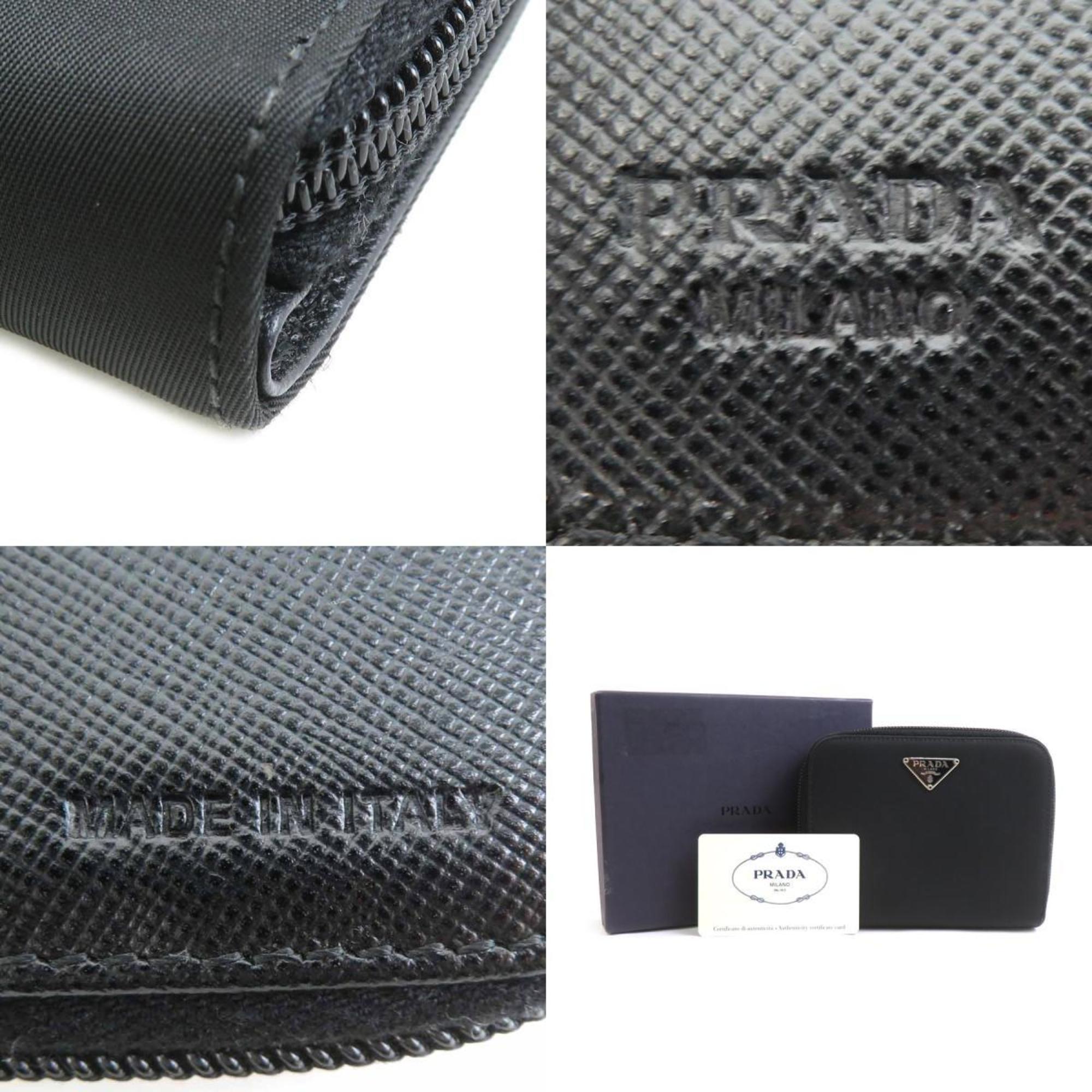 Prada PRADA Women's Bifold Wallet in Black and Silver with Nylon (e61363g)