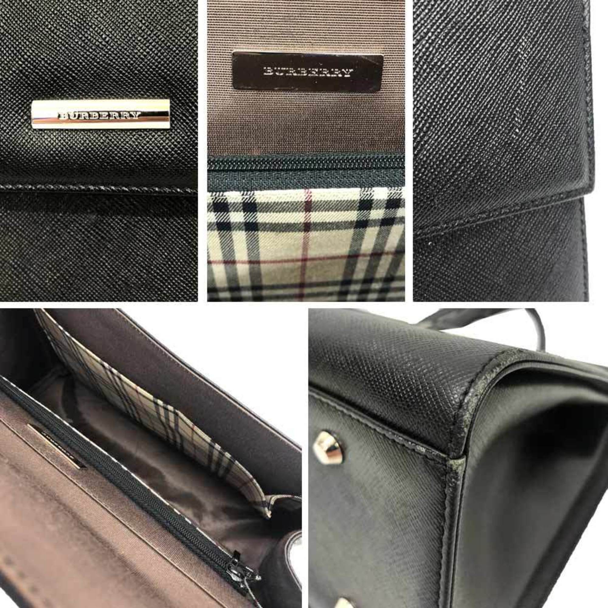 Burberry leather handbag in black for women