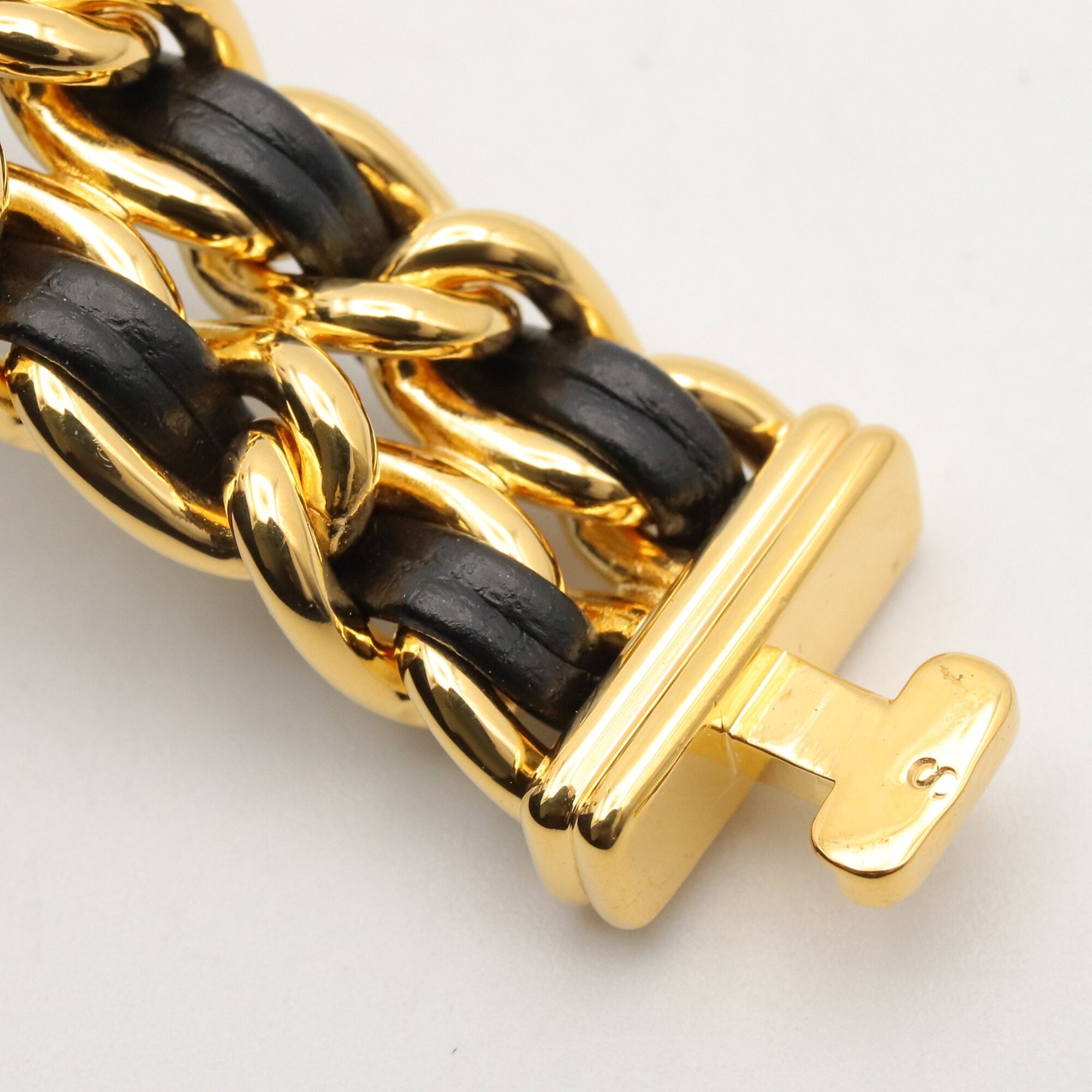 Chanel CHANEL Première S Watch, Gold Plated (GP), Leather Strap, Women's, Black, H0001 — Very Good