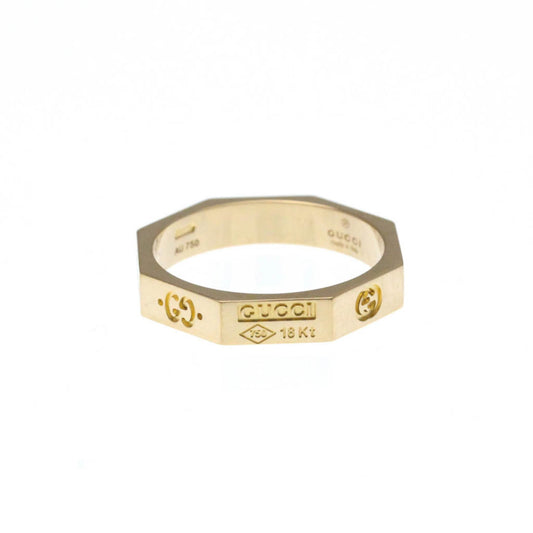 Gucci Octagonal Ring Pink Gold (18K) Fashion No Stone Band Ring Pink Gold