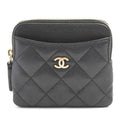 Chanel Women's Matelasse Zip Coin Purse in Black Caviar Leather (AO2061)