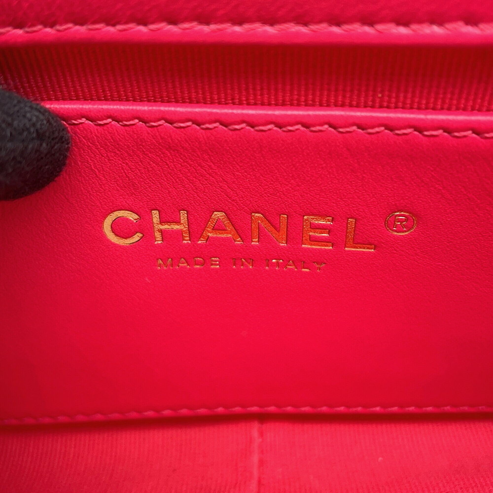 Chanel Chain Shoulder Bag Mini Flap Matelassé Coco Mark 19 Leather CHANEL Handbag Women's — Like New