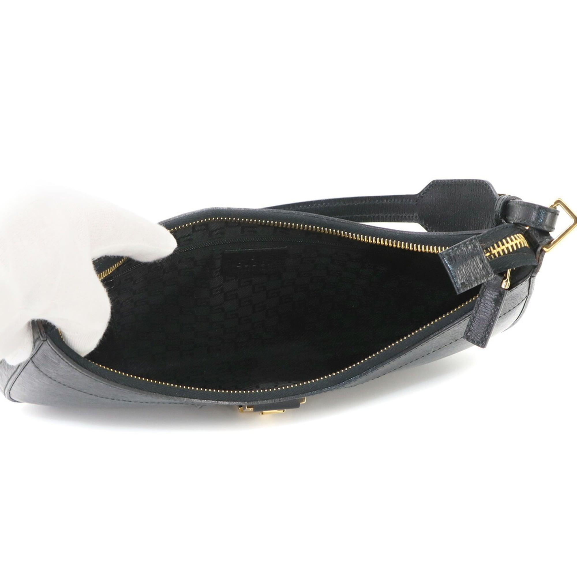 Gucci Shoulder Handbag, Leather, Black, 0014128, Gold Hardware — New - Store Return