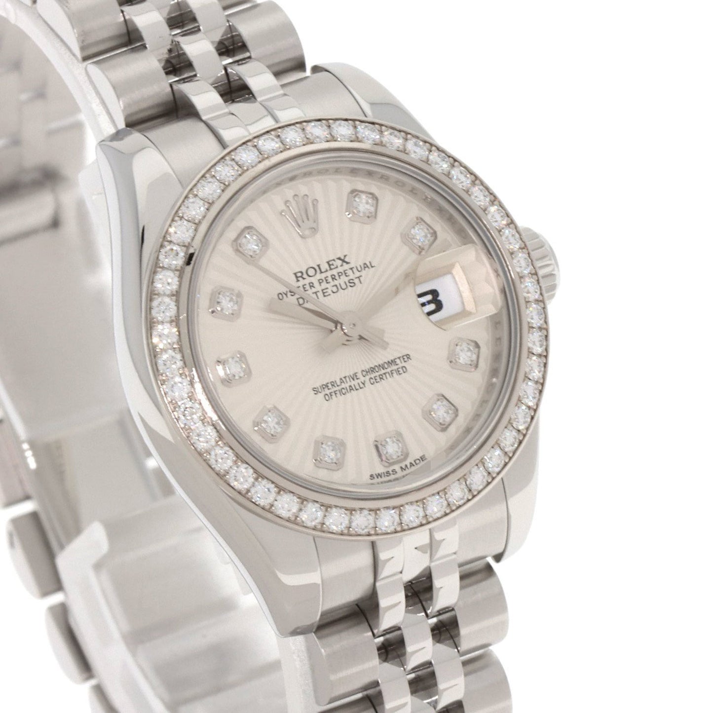 Rolex 179384G Datejust 10-Piece Diamond Bezel Watch in Stainless Steel/SS/18K White Gold with Diamonds, Women's