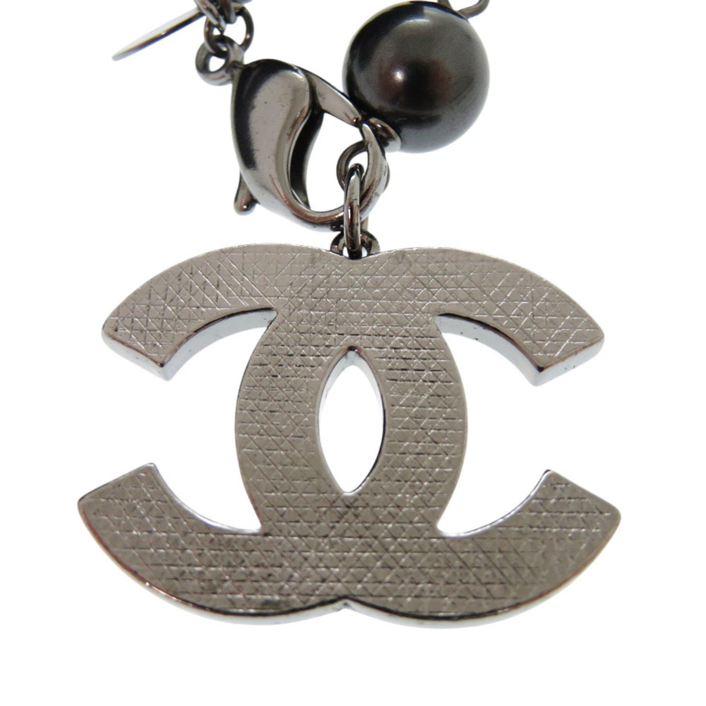 Excellent condition Chanel Coco Mark A37291 metal faux pearl silver bracelet 1103 CHANEL