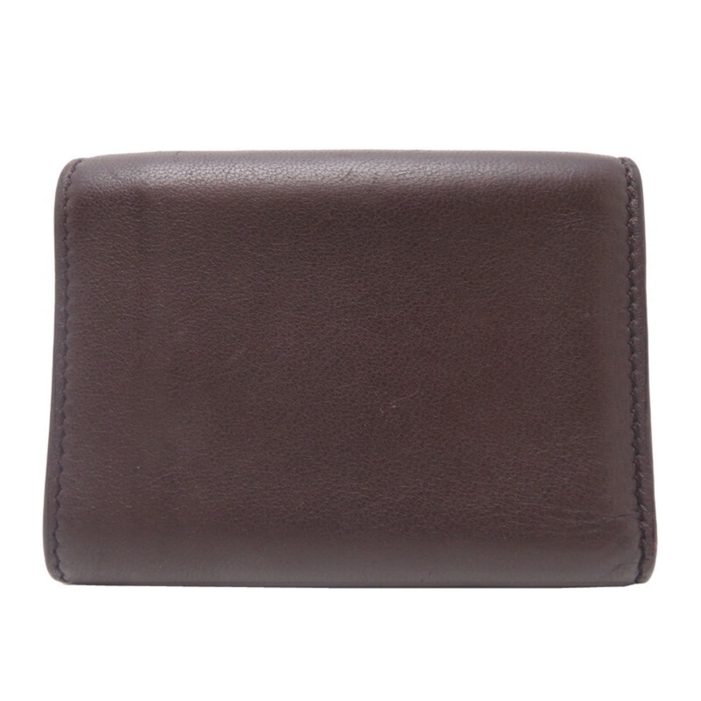 Bottega Veneta Treciato Compact Wallet Men's Tri-fold Leather in Bordeaux (Brown)