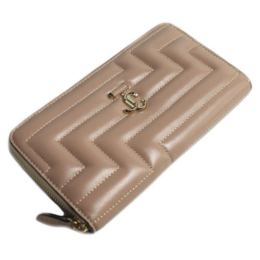 JIMMY CHOO PIPPA JC Long Wallet, Round, Beige, Women's