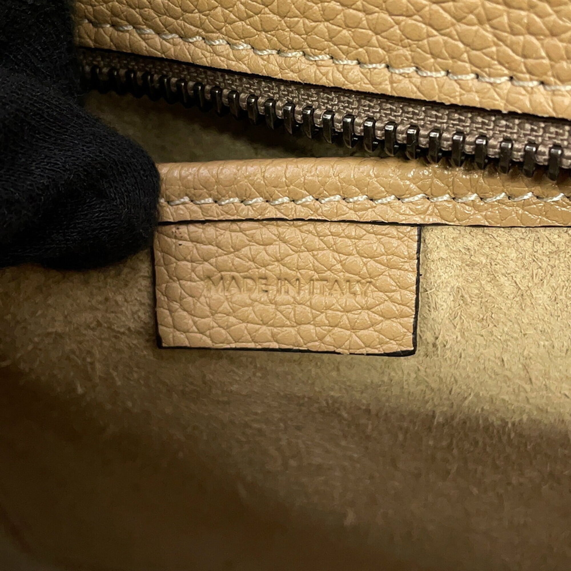 Celine handbag, Luggage Nano Shopper, leather, 189243, CELINE 2-way, beige — Like New