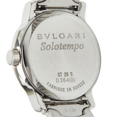 Bvlgari Solotempo ST29S Quartz Watch with Black Dial and Stainless Steel, Women's — Good