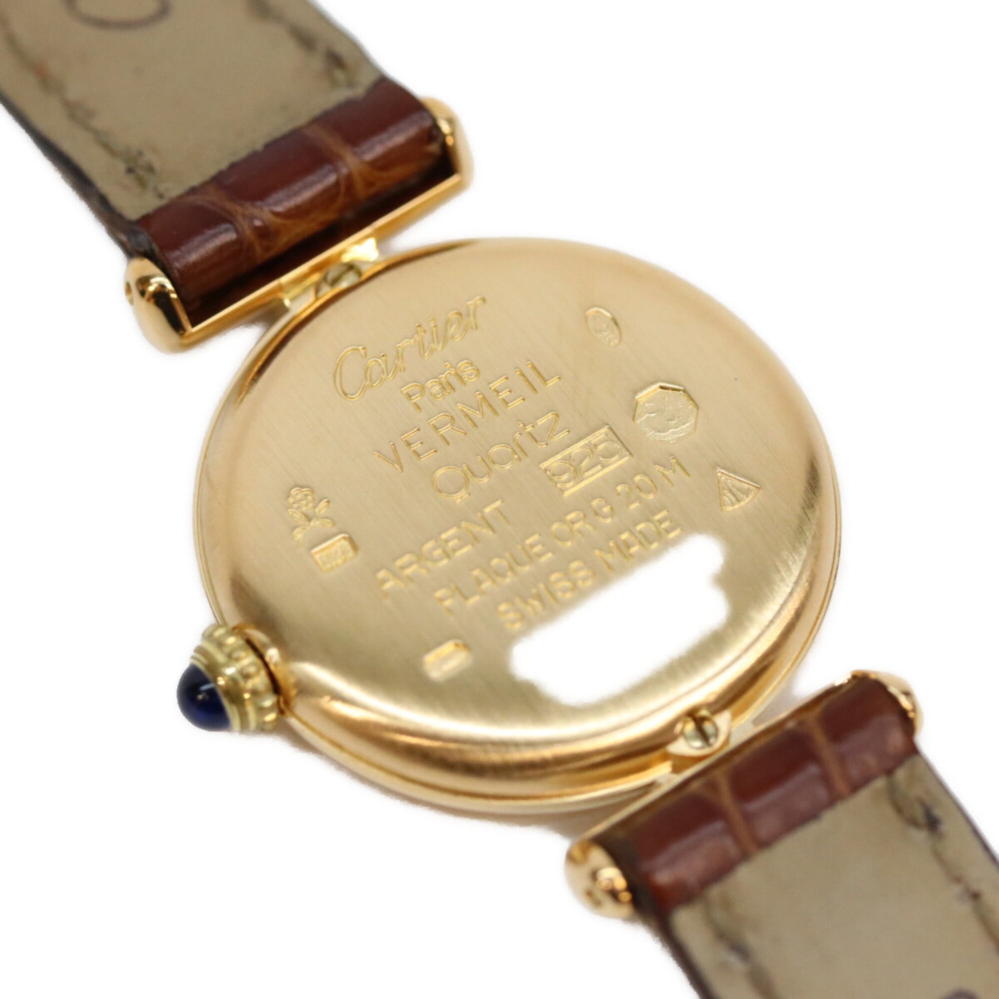Cartier W1000653 925 Must Colisée SM Ivory Roman Dial Vermeil Quartz Watch Gold Ladies — Very Good
