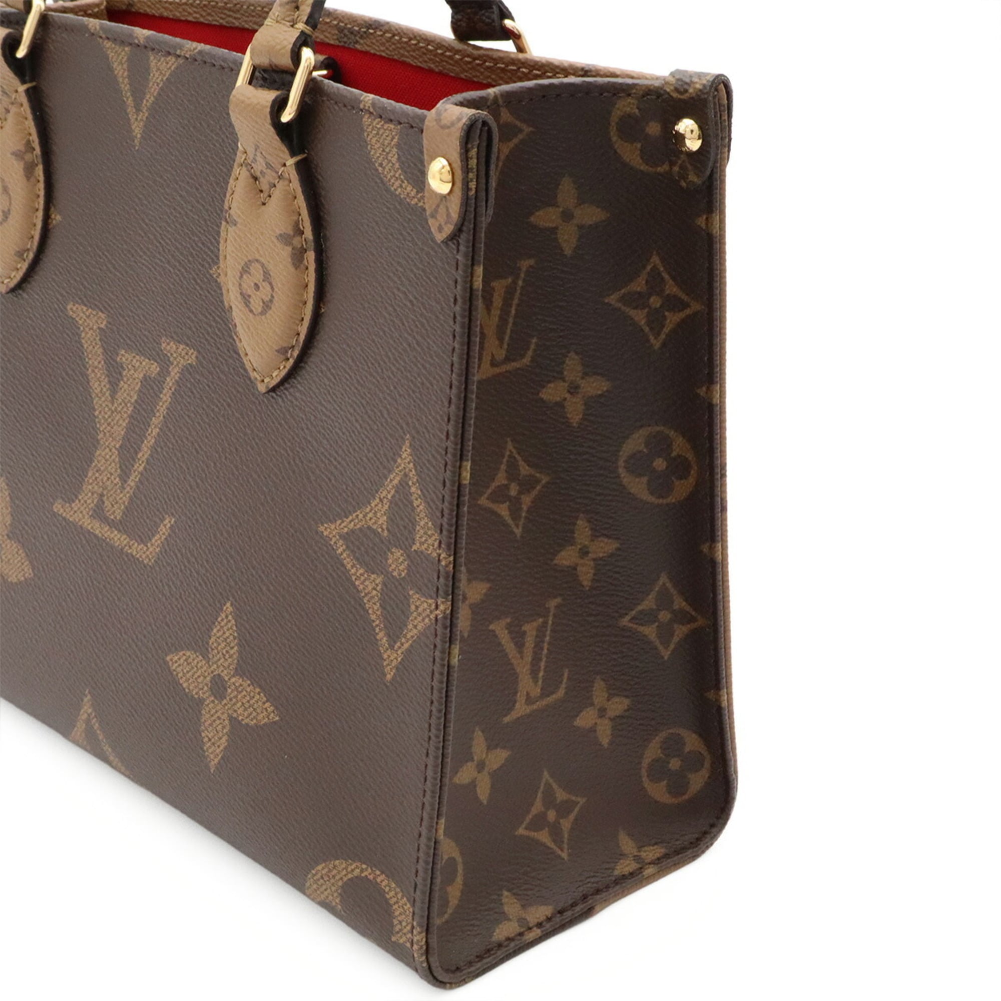 LOUIS VUITTON Monogram OnTheGo PM Handbag/Shoulder Bag, Bicolor Brown, M46373 (Handbag, Pouch Missing) — Like New