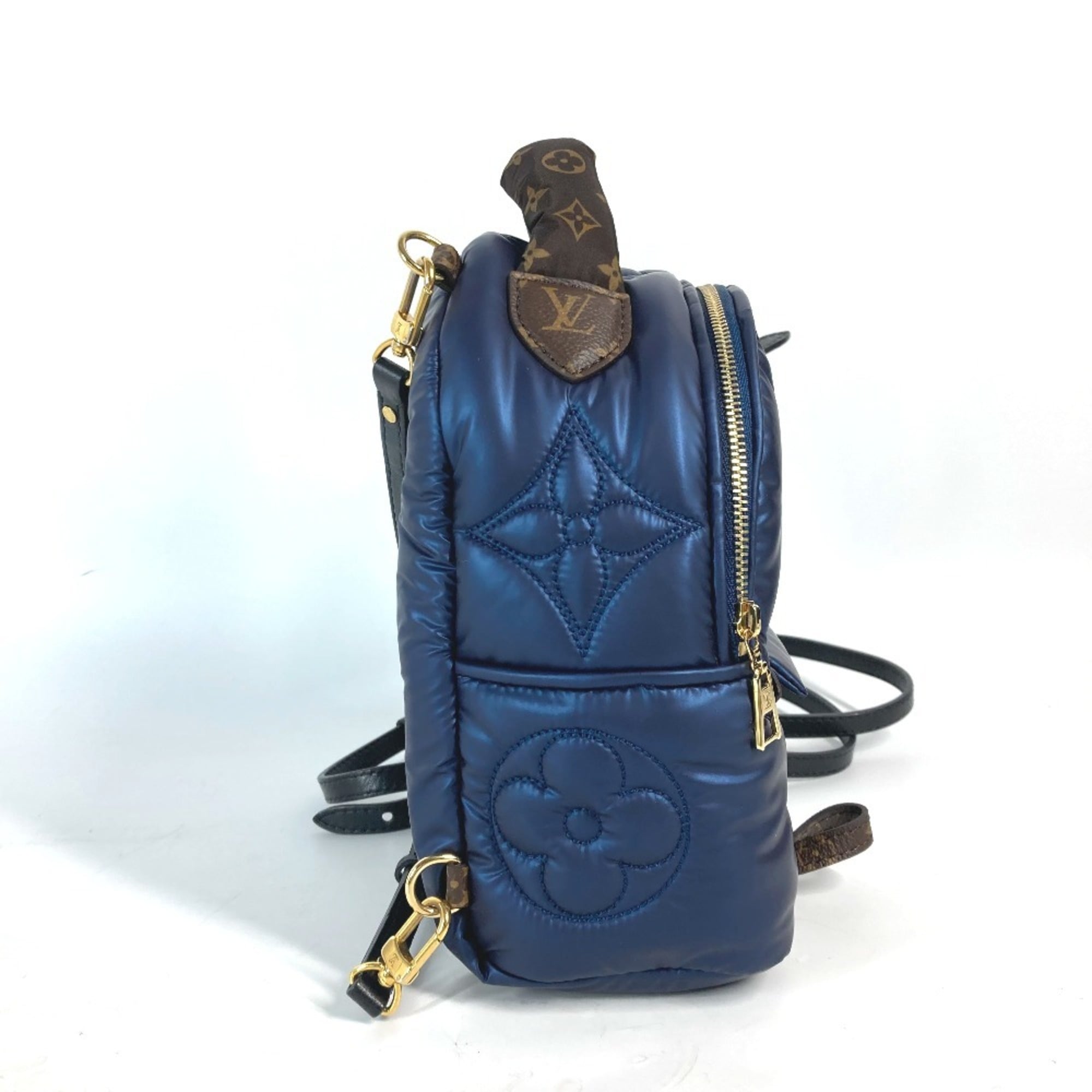 LOUIS VUITTON M21060 Monogram Palm Springs Backpack MINI Rucksack Nylon Canvas Women's Navy MO-240630-15 — Like New