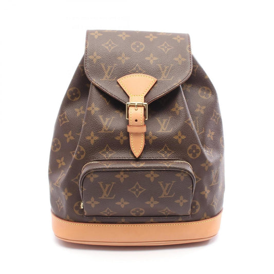 Louis Vuitton Montsouris MM Monogram Backpack, Coated Canvas and Leather, Brown, M51136, Women's