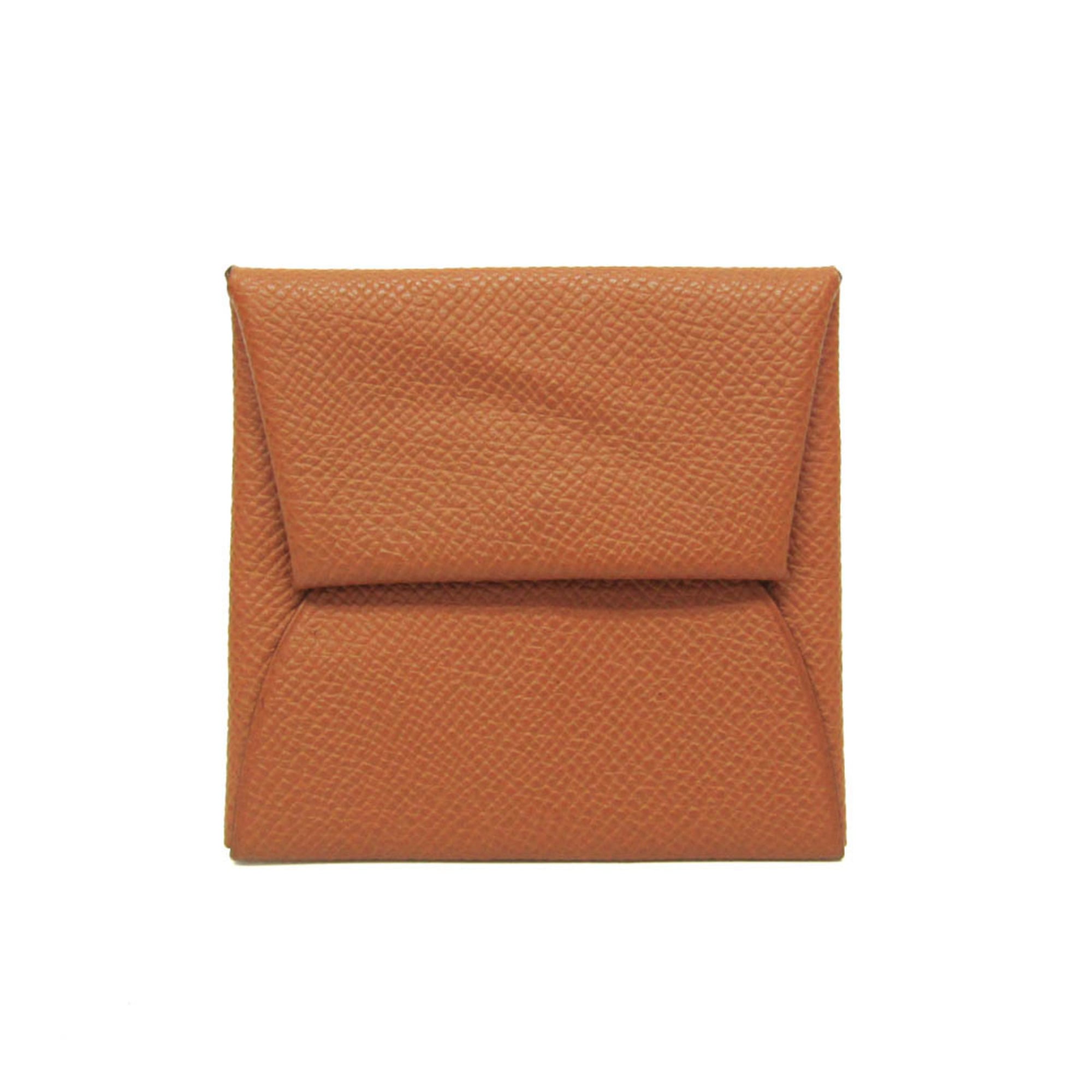 Hermes Bastia Women's Epsom Leather Coin Purse/coin Case Brown