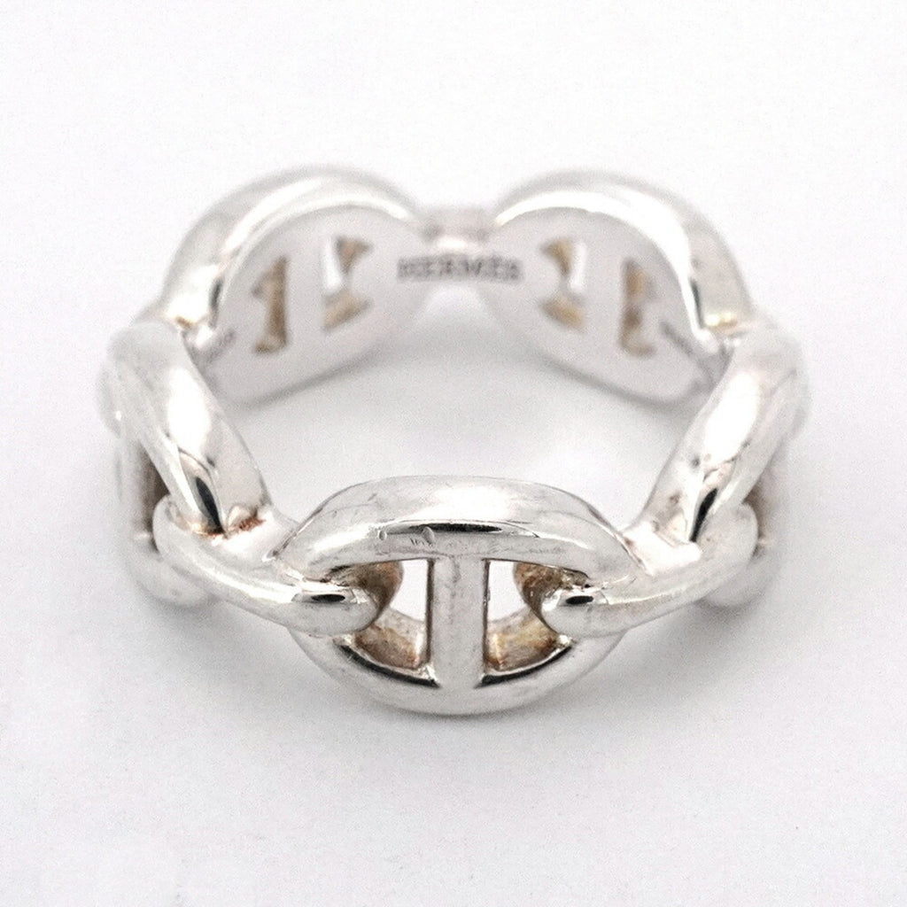 Hermes Ancienne Chaine d'Ancre Ring, Silver 925, #48, Women's
