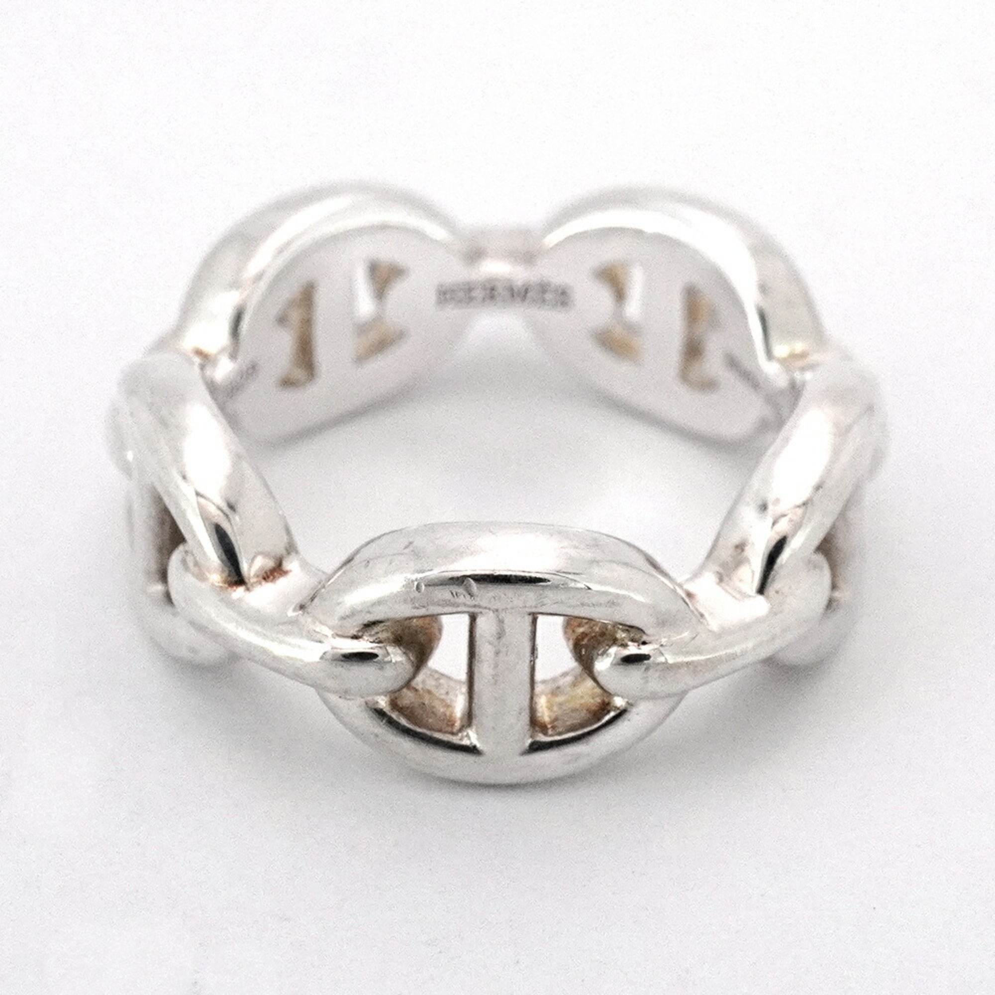 Hermes Ancienne Chaine d'Ancre Ring, Silver 925, #48, Women's