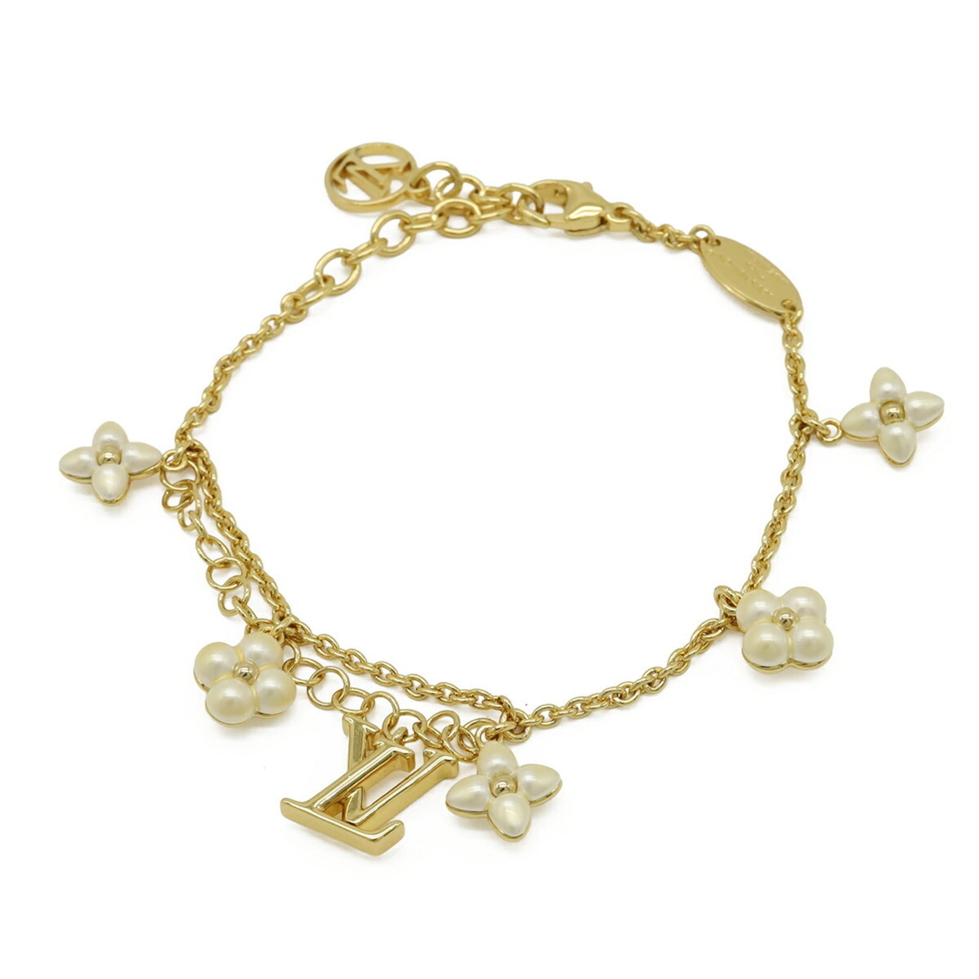 LOUIS VUITTON Louis Vuitton Bracelet LV Floragram Monogram Flower GP Gold M0940A — Like New