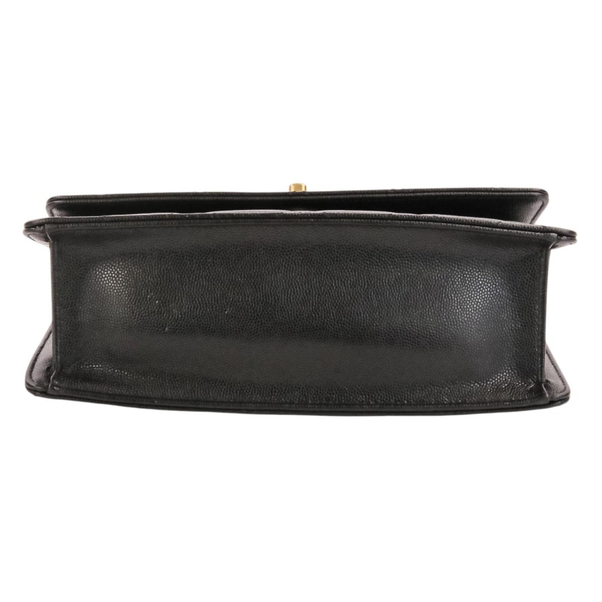 CHANEL Coco Mark Matelassé Caviar Skin Small Flap Chain Shoulder Bag AS4169 Black Women's — Like New