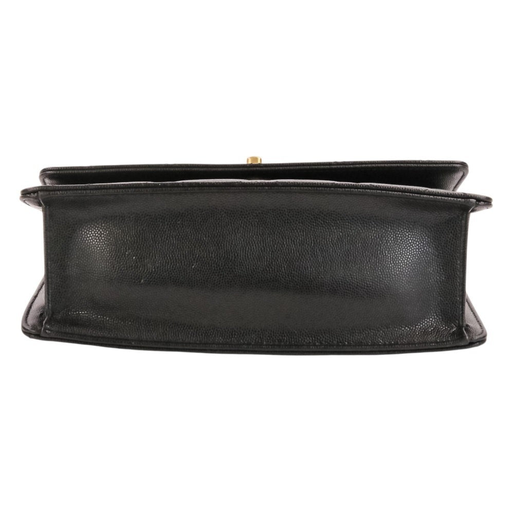 CHANEL Coco Mark Matelassé Caviar Skin Small Flap Chain Shoulder Bag AS4169 Black Women's — Like New