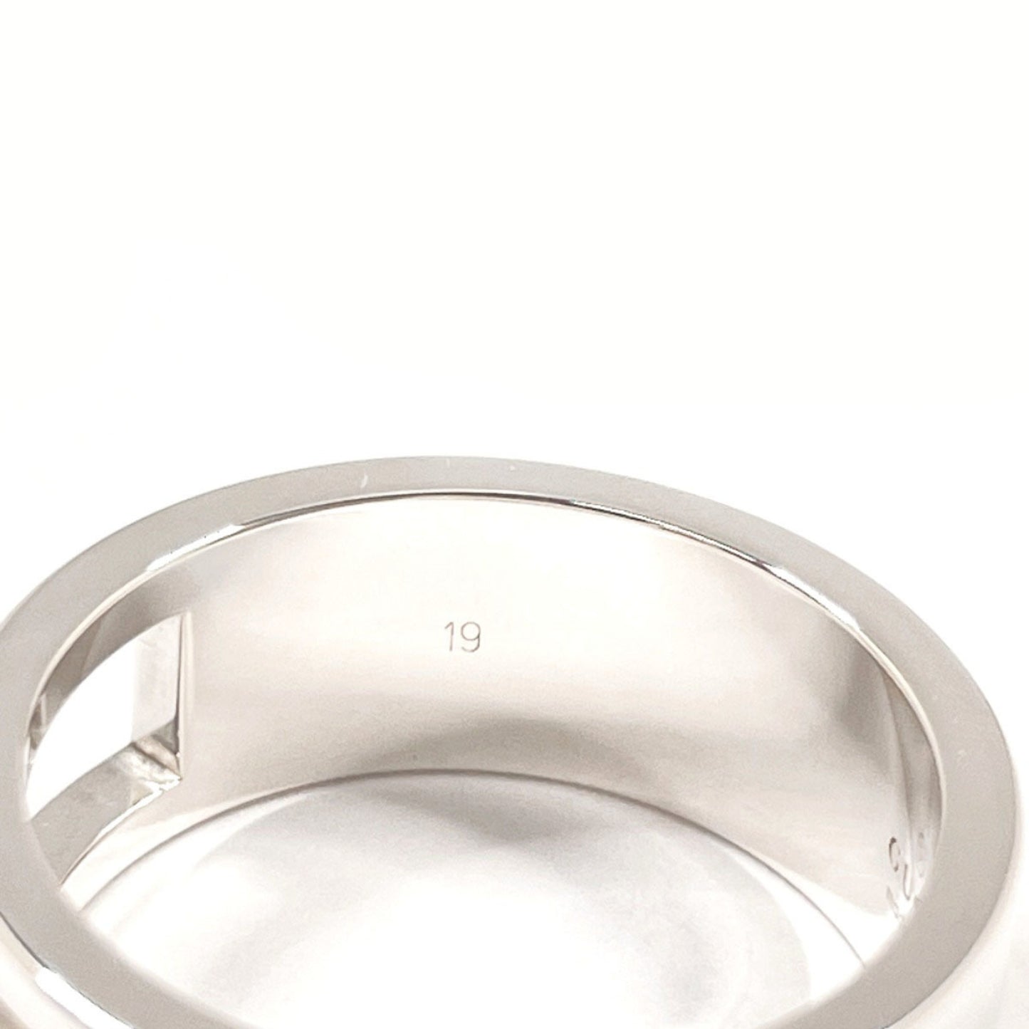 GUCCI Gucci Branded Cutout G Ring Silver 925 17.5 Men's