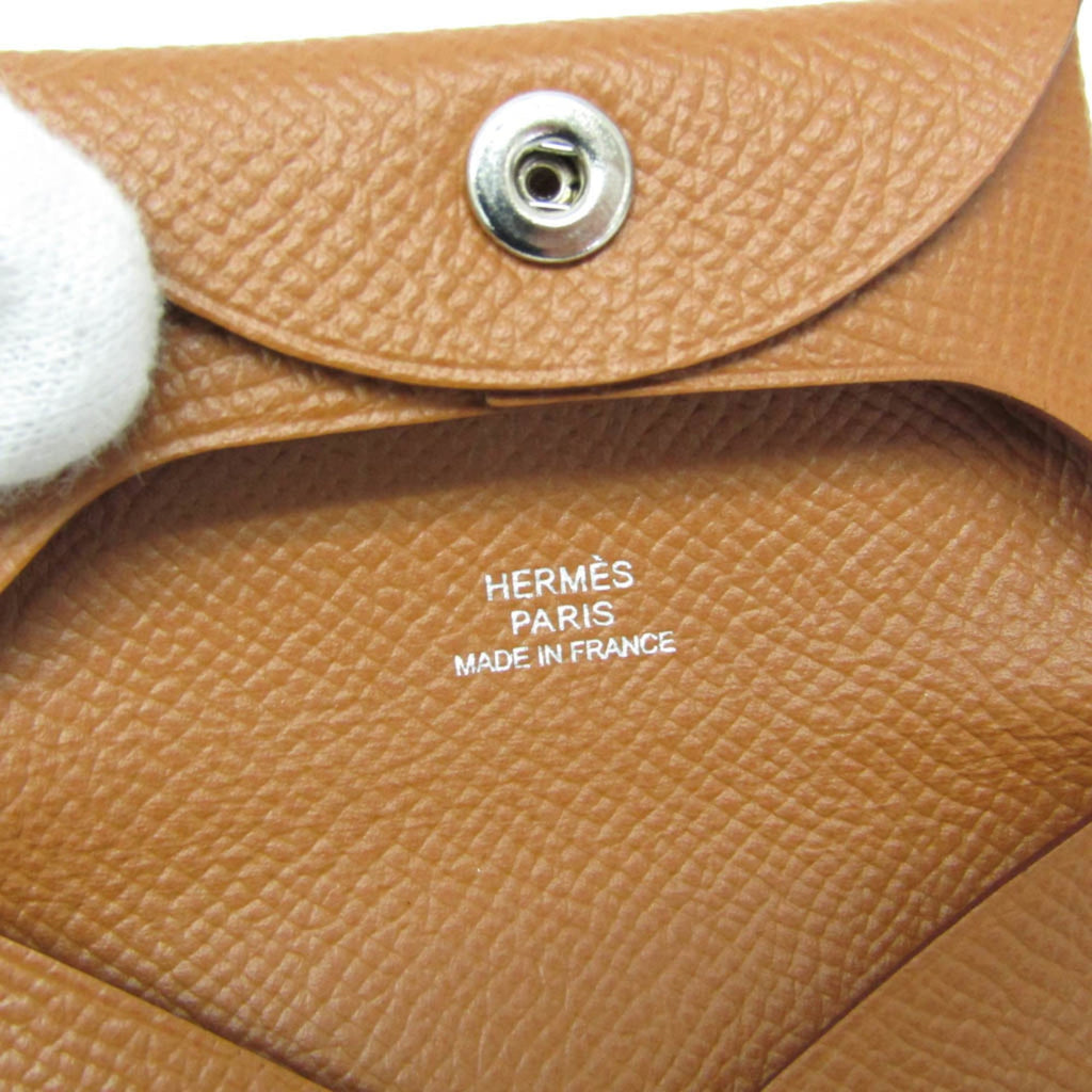 Hermes Bastia Men,Women Epsom Leather Coin Purse/coin Case Brown