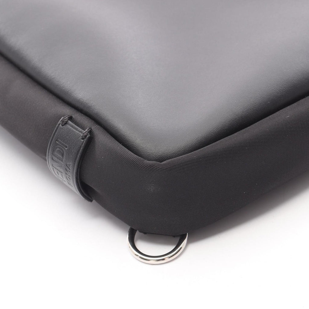 Fendi Monster Bugs Eye Waist Bag, Leather and Nylon, Men's, Black, 7VZ033