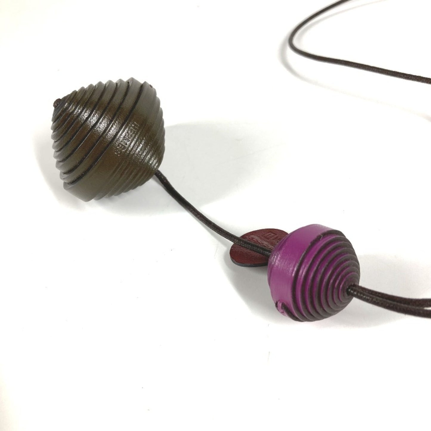 HERMES Jojoba Necklace, Accessory, Jewelry, Choker Leather, Women's, Purple