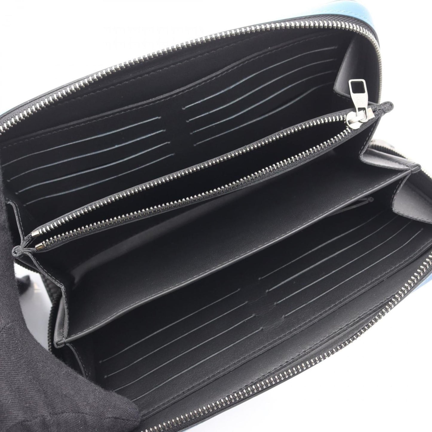 Louis Vuitton Zippy XL Damier Infini Round Long Wallet, Leather, Men's, Blue, N60079