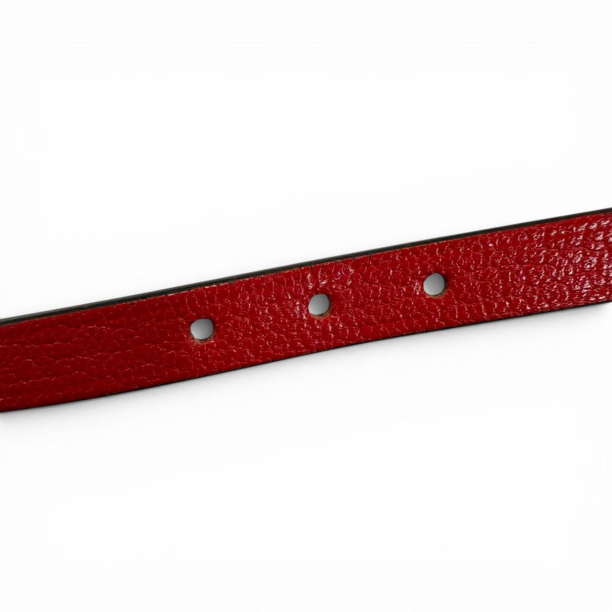HERMES Pop H Double Tour Leather Bracelet with Golden Yellow Hardware, Red, T2 K Stamp, Made in France, Women's, Box and Dust Bag — Like New