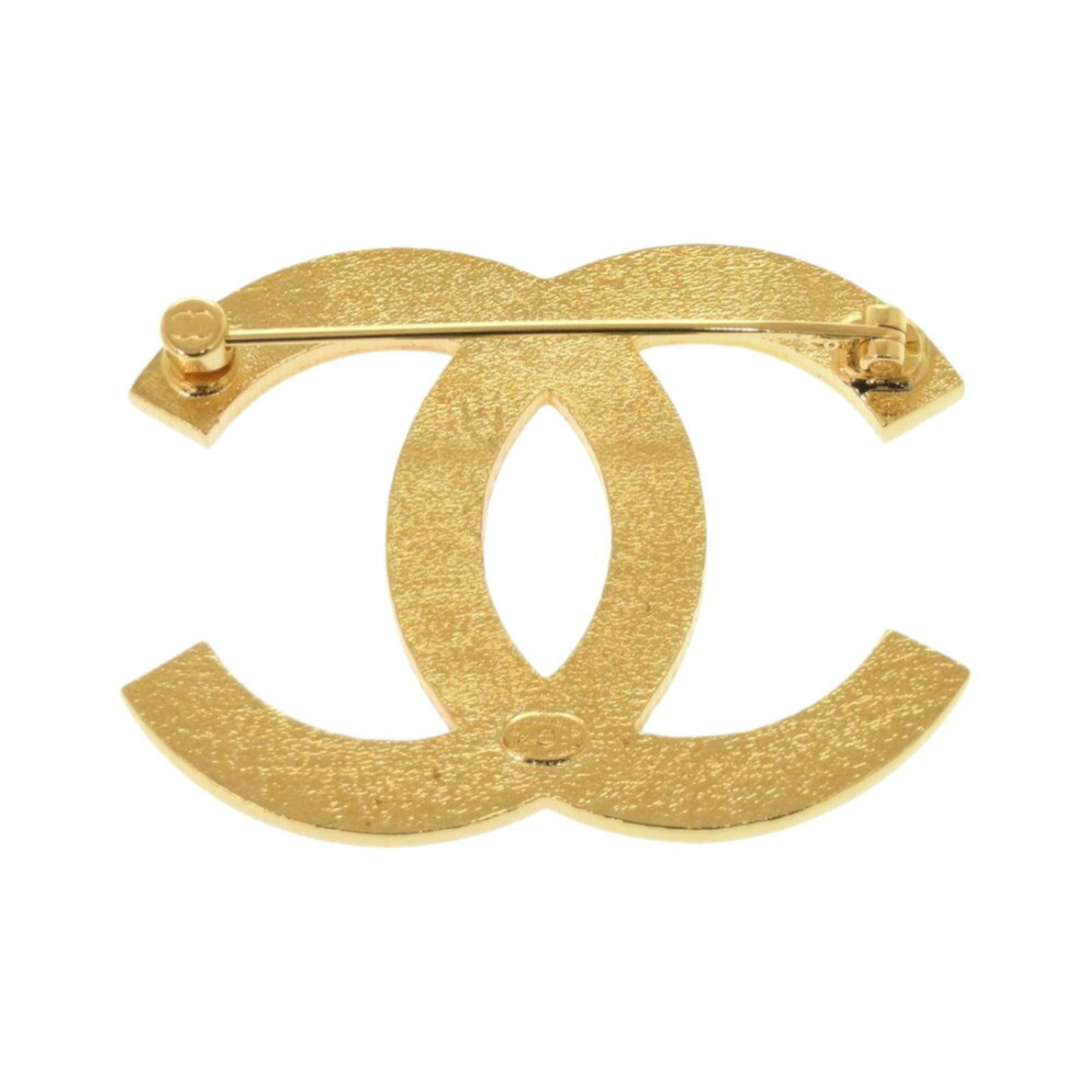 Chanel Bicolor Coco Mark Metal Gold Pink Brooch 0848CHANEL — Like New