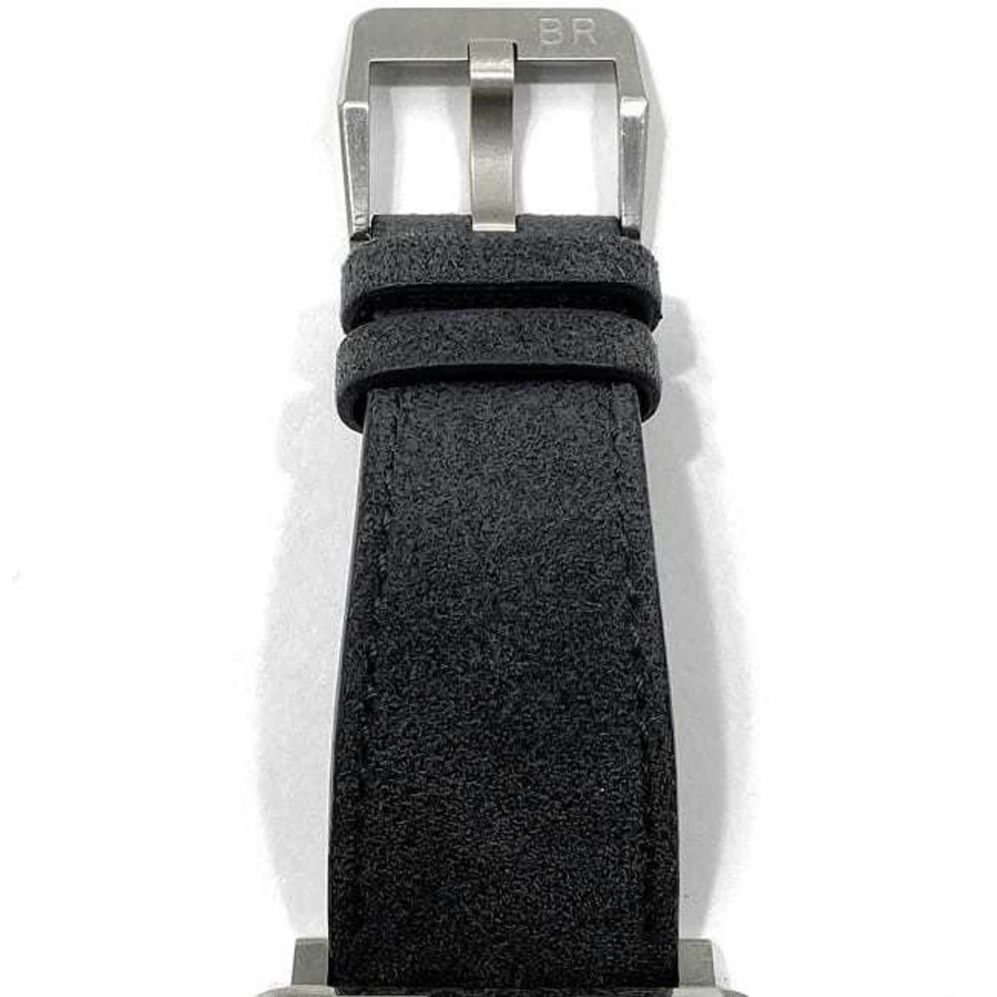 Bell & Ross Watch Aviation 39 f-22679 Camouflage White Shell Silver Gray BRS-64-S Men's SS Suede Leather Rubber Quartz Square Dial Interchangeable Strap Battery Operated — Good