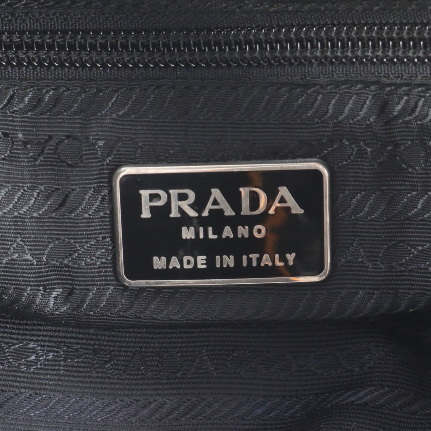 Prada Tessuto nylon and leather backpack with triangle logo, black, for women